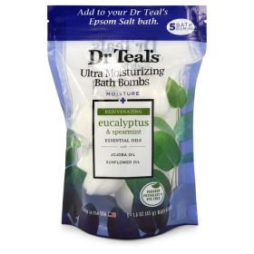 Dr Teal's Ultra Moisturizing Bath Bombs by Dr Teal's Five (5) 1.6 oz Moisture Rejuvinating Bath Bombs with Eucalyptus & Spearmint, Essential Oils, Joj