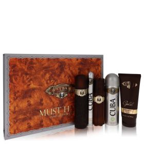 Cuba Gold by Fragluxe Gift Set - 3.3 oz Eau De Toilette Spray + 3.3 oz After Shave Spray + 6.7 oz Body Deodorant Spray + 6.7 oz Shower Gel + 1.17 oz E