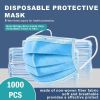 1000 Pcs Disposable Face Mask Non Medical Surgical 3-Ply Earloop Mouth Cover USA