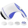 Electric Handheld Body Massager Full Body Vibrating Massager w/ 4 Interchangeable Massager Head