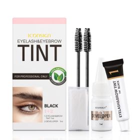 ICONSIGN Eyelash Eyebrow Dye Tint Kit Brow Lamination Mascara Lift Tinting Tattoo Dye Eyes Makeup Tools (Color: BLACK)