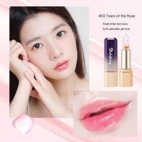 Petal Flower Lipstick Transparent Jelly Color Changing Temperature (Option: 03 Rose Tears-3.8g)