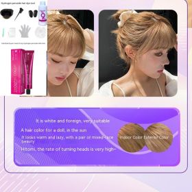 Ammonia-free Hair Color Paste Monochrome Paste Cover White Hair Multi-segment Color One-step Black Tea Gray Blue Black Hair Dye (Option: 833Light Gold Linen-With tools)