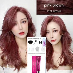 Ammonia-free Hair Color Paste Monochrome Paste Cover White Hair Multi-segment Color One-step Black Tea Gray Blue Black Hair Dye (Option: WG76 Pink Brown-With tools)