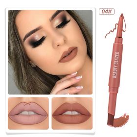 Double-headed Matte No Stain On Cup Lipstick Lip Liner (Option: 2ML-04 Style)