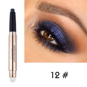 Double Headed Monochrome Eye Shadow Pen Pearlescent Sleeping Silkworm (Option: 12 Style)