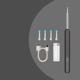 HD Smart Visual Earpick Wifi Visual Ear Cleaning Endoscope Visual Luminous Ear Pick (Color: BLACK)