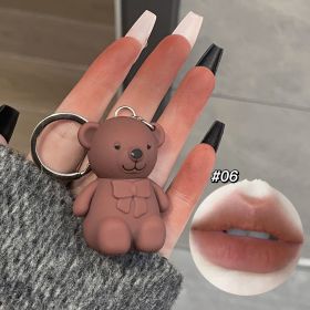 Keychain Bear Lip Mud 6 Color Matte White (Option: Beihai and the Cat)