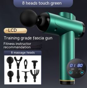 Massage Gun Instrument Muscle Relaxation Massage (Option: Dark Green-99 Gear LCD Screen 8 Head)