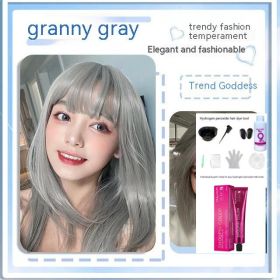 Ammonia-free Hair Color Paste Monochrome Paste Cover White Hair Multi-segment Color One-step Black Tea Gray Blue Black Hair Dye (Option: 611Granny Grey-With tools)