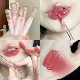 Bubble Lip Glaze Mirror Water Light Glass Lip Glaze Female (Option: 01Cherry Blossom Kite)