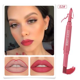 Double-headed Matte No Stain On Cup Lipstick Lip Liner (Option: 2ML-02 Style)