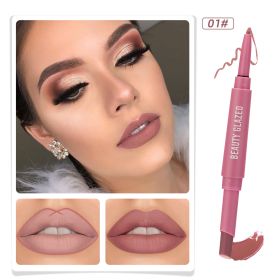 Double-headed Matte No Stain On Cup Lipstick Lip Liner (Option: 2ML-01 Style)